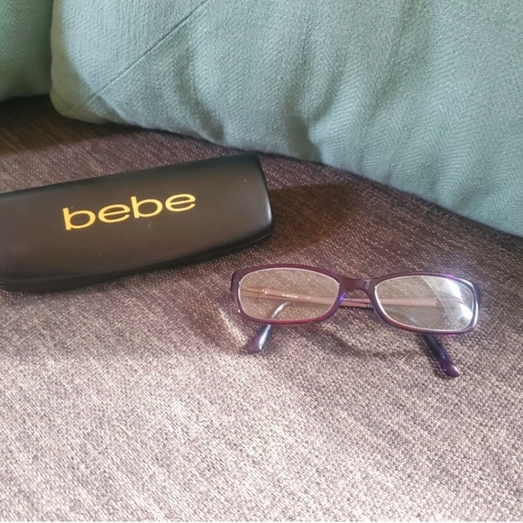 Bebe purple crystal frames with rhinestone accents, comes with case, BB5044 - Picture 1 of 9